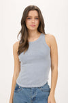 Washed Raw Edge Rib Knit Tank