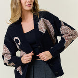 Black On The Prowl Button Down Cardigan
