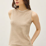 Taupe Layered Sweater Tank