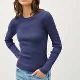 Navy Charcoal Thick Rib Long Sleeve