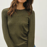 Rib Crewneck Long Sleeve Basic Essential