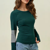 Forest Stripe Colorblock Long Sleeve