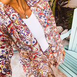 Cream Multi Paisley Pleat Shorts