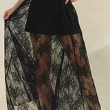 Black Lace Maxi Skirt