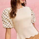 A Polk a Dot Moment Knit Top