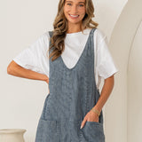 Navy + White Stripe Romper