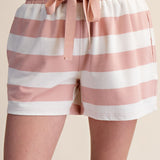 Blossom + Cream Stripe Hooded Short Set | Sold as Set