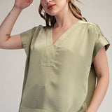 Sage V Neck Simply You Blouse