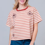 A Little Luck Striped Embroidered Shirt