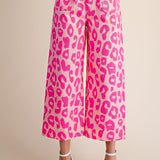 Pink Leo Colette Cropped Wide Leg