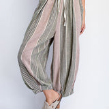 Grounded Olive Stripe Linen Pant