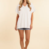 Mini Urban Rib V Neck with Wide Trim