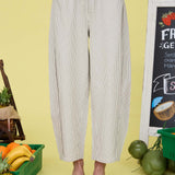Dusty Sage Stripe Baggy Drawstring Pant