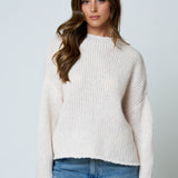 Natural Easygoing Mock Neck Sweater