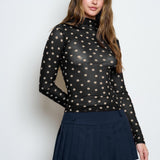 Connect The Dots Mock Neck Sheer Mesh