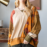 Camel + Moss Star Patch Mix Hoodie