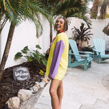 Neon Colorblock Front Button Cardigan