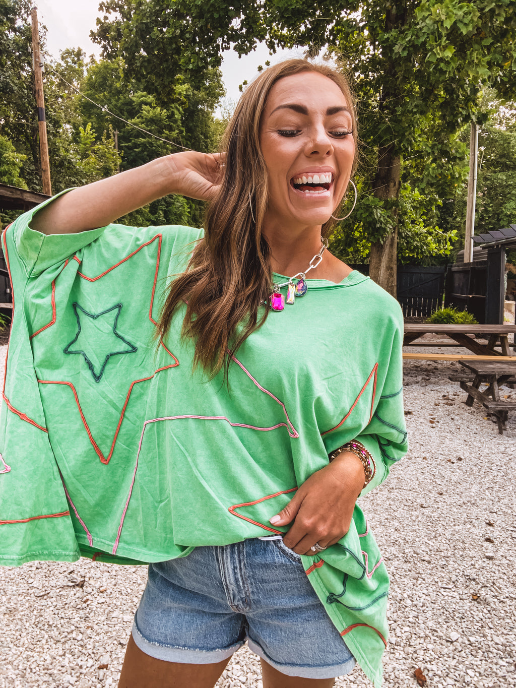 Apple Green Shoot For the Stars Oversize Dolman