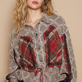 Black Denim Plaid Mix Jacket