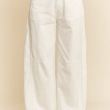 Winter White Barrel Denim