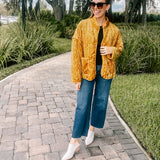 Mustard Velvet Embossed Jacket