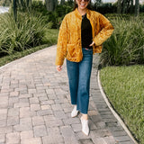 Mustard Velvet Embossed Jacket