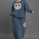 Denim Blue Mineral Wash Peace Patch | Set