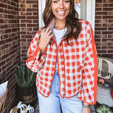 Orange + Blue Quilted Jacket