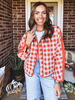 Orange + Blue Quilted Jacket