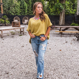 Golden Kiwi Mineral Wash Cotton Gauze Top