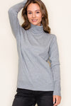Turtleneck Long Sleeve Button Cuff Detail Sweater