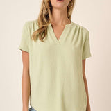 V Neck Mandarin Collar Dolman