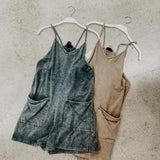 Brown Mineral Wash Romper