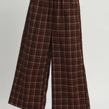 Burgund Bonfire Nights Plaid Wide Leg Pant