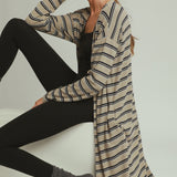 Cozy Queen Stripe Long Cardigan
