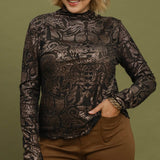 Gatsby Girl Mock Neck Sheer Mesh