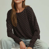 Ash + Blush Polka Dot Bubble Hem Top