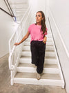 Black Drawstring Wide Leg Pant