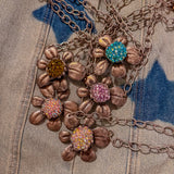 Retro Glitz Flower Necklace