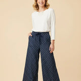 Dots for Days Wide Leg Dark Denim Pant