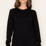 Cozy Soft Sweater with Button Detail Cuff