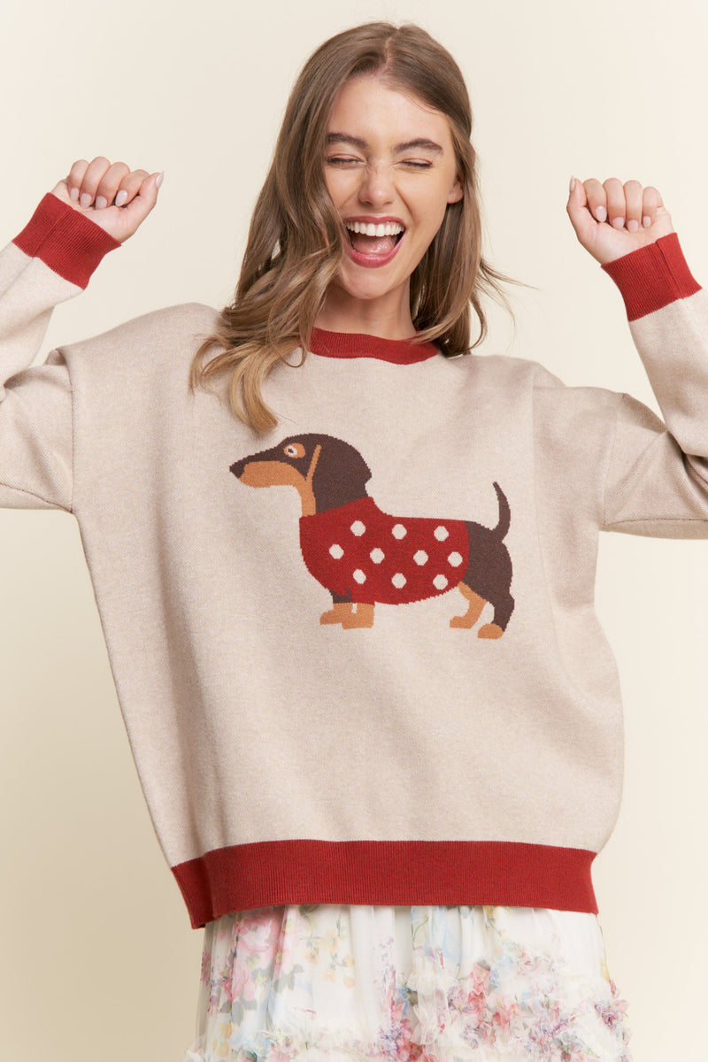 'Dachshing' Through The Snow Sweater