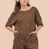 Mocha Leo Easy Fit Romper