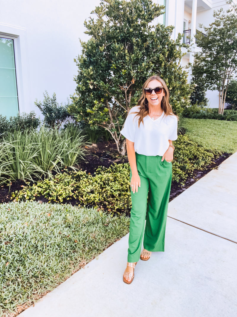 Kelly Green Straight Leg Trouser