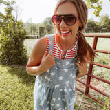 Light Denim Star Printed Jumpsuit