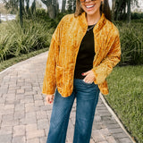 Mustard Velvet Embossed Jacket