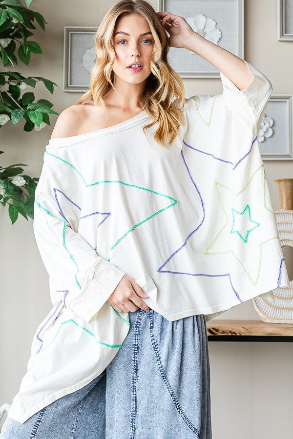 Cream Shoot For the Stars Oversize Dolman