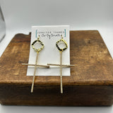 Sister Suzy Circle Drop Pave Cross Earring
