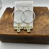 Two Tone Cross Earring | JTO Preorder