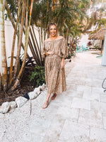 Mocha Floral Embroidery Crepe Skirt